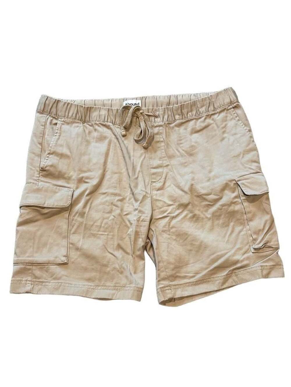 Abound Men's Beige Drawstring Elastic Waist Cargo Shorts